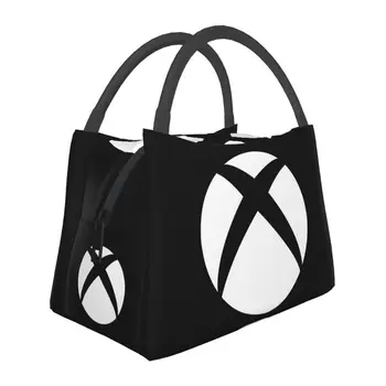 Класически Xboxs лого изолирани чанти за обяд за училище офис видео игра геймър любовник водоустойчив термичен охладител обяд кутия жени