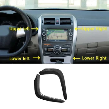 1Set Car Dashboard Air Vents Trim Strip за Toyota Corolla Altis 2007-2013 Air A / C Outlets ABS Carbon Fibre Trim Cover