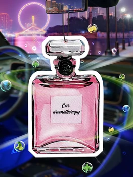 кола ароматерапия парфюм ароматизатор японски карикатура аниме огледало за обратно виждане аромат висулка тоалетна въздух изход розова бутилка