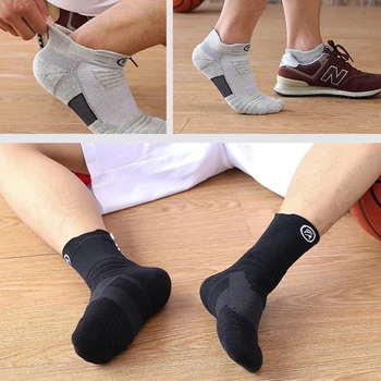 1pair Дамски памучни чорапи Мъже против хлъзгане Футболни чорапи Къса дълга тръба Футбол Баскетбол Спортни чорапи Дишаща DeodorousSox