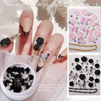 Camellia Pearl Nail Beauty DIY Материал за нокти Талисмани за нокти Аксесоари за маникюр 3D декорация на нокти Нокти Арт бижута