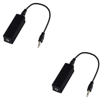 2X Ground Loop Noise Isolator Anti-Interference Safety Accessory с 3.5Mm кабел, стерео автомобилен аудио спомагателен кабел