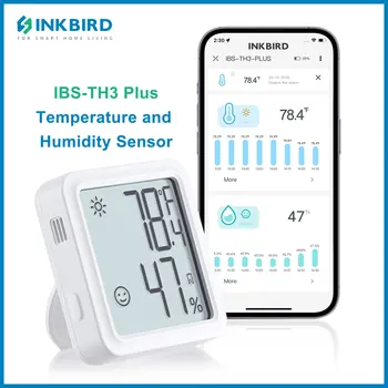 INKBIRD TH3 Plus Wifi сензор за температура и влажност Вътрешен цифров дисплей термометър Хигрометър монитор за винарска изба