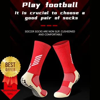 Grip Medium Tube Футбол Деца Професионални противоплъзгащи футболни чорапи Мъже Нарежете пот абсорбираща кърпа Долно лепило без хлъзгане