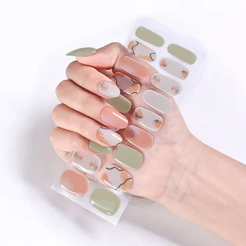 3D стикери за нокти Пролетно лепило за нокти Decals Полу излекуван гел Ленти за лак за нокти UV / LED лампа Requirel Wraps Декорация на нокти