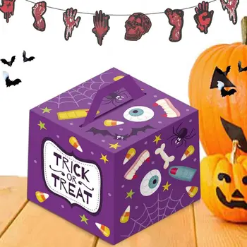 Новост Хелоуин хартия кутия Хелоуин лечение кутия трик или лечение бисквити бонбони творчески подарък кутия Хелоуин печене опаковка парти