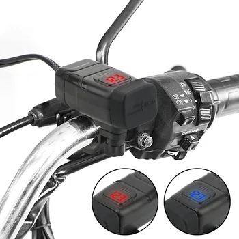 QC 3.0 Moto аксесоари Адаптер за цифров волтметър Монтирано на превозно средство Бързо зарядно устройство за мотоциклети Двойно USB зарядно устройство ON OFF превключвател