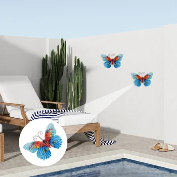 2 бр. ковано желязо пеперуда висулка цвете градина декор декорации стена акцент подстригване