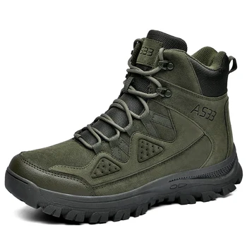Мъже Тактически ботуши Армейски ботуши Катерене Туристически обувки Глезен Мъже Външни ботуши Мъжки военни пустинни водоустойчиви обувки за безопасност при работа