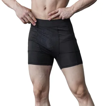 мъжки фитнес спортни изрязани панталони плътен цвят дишащи удобни панталони