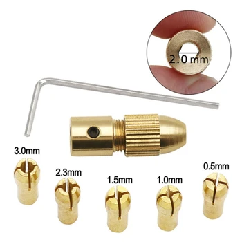 Шлифовъчна щипка с 0.5-3.0mm свредла Месингова дървообработваща скоба Ротационен инструмент за малка ръчна бормашина