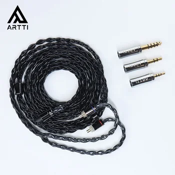 ARTTI WAVE A8 кабел за слушалки 8 ядра 144 нишки посребрени 7N мед 2.5 + 3.5 + 4.4m 3 в 1 метален щепсел 2pin/QDC/MMCX конектор