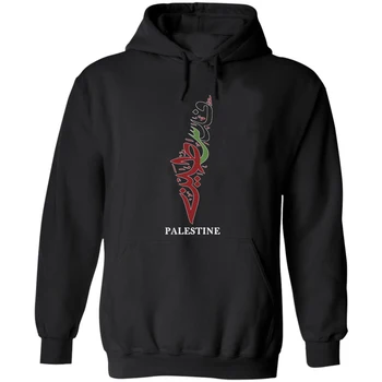 арабски шрифт изкуство палестински флаг карта пуловер качулка нов 100% памук удобни случайни мъжки суичъри мода улично облекло