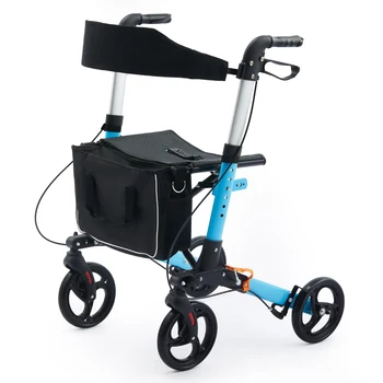 Сгъваем ролатор Walker Rollator с облегалка на седалката за възрастни пешеходци рехабилитационна терапия доставки здравни консумативи