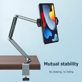 легло таблет телефон притежателя бюро гъвкава дълга ръка скоба стойка универсален мързелив клип скоба за iPad Samsung 4-13In