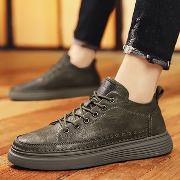 Плоски ежедневни кожени обувки мъжки ръчно изработени качествени обувки Оксфорд обувки реколта човек работни обувки луксозна марка висококачествени обувки Zapatillas