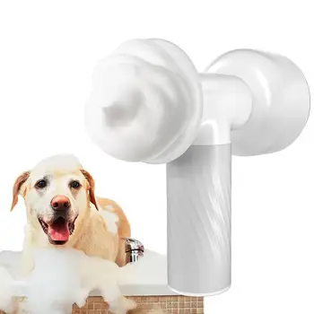 Куче душ четка автоматично пяна куче баня шампоан масаж дозатор безжичен домашен любимец баня четка скрубер подстригване успокояващ масаж
