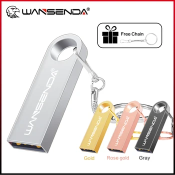 Wansenda Mini Metal USB флаш памети USB 2.0 Нов стил преносими Pendrives 128GB 64GB 32GB 16GB 8GB 4GB Pen диск Memory Stick