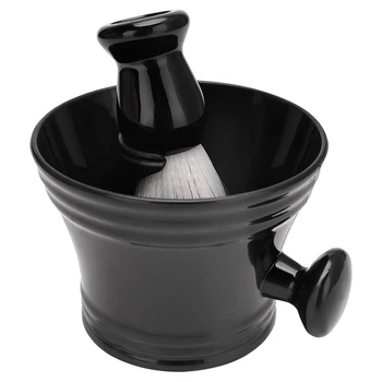 Пластмасова купа за четка за бръснене Мъжка брада грижи пяна чаша купа с дръжка за почистване на лицето