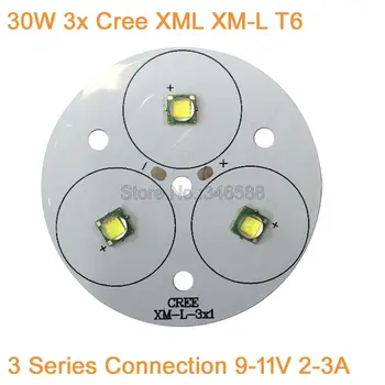 30W Cree XLamp 3 Series XM-L XML студено бяло топло бяло неутрално бяло LED светлина 9-11V 2-3A на 50mm платка за фенерче