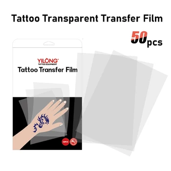 50pcs / партида Прозрачен татуировка трансфер хартия филм Ясни термични модели Консумативи за хартия за прехвърляне на шаблони Аксесоари за боди арт