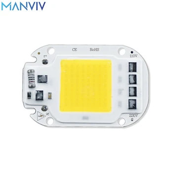 MANVIV 20W 30W 50W LED COB чип AC 220V мъниста Външна LED лампа без шофьор DIY Лампада чип светлина прожектор прожектор