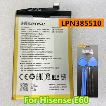 Оригинална LPN385510 5150mAh батерия за мобилен телефон за батерии Hisense E60 + инструменти