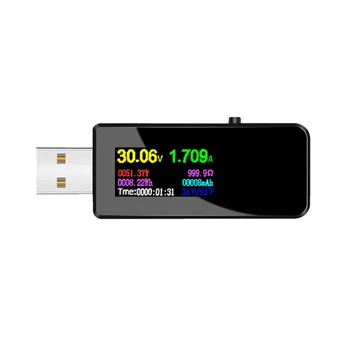 USB тестер DC цифров волтметър амперметър напрежение амперметър детектор мобилен зарядно устройство индикатор черен