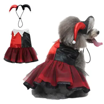 1 Комплект Хелоуин куче рокля сладък домашен любимец магьосник рокля с шапки закопчалка лента затваряне Хелоуин косплей костюм наметало