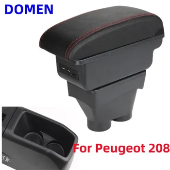 За Peugeot 208 Кутия за подлакътници Кутия за съхранение Аксесоари за кола Части за модернизация Интериорни детайли Пепелник за автодържач 2012-2018