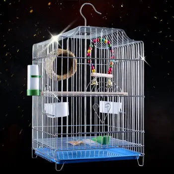 Playground Bird Cage Pet Shelter Metal Carrying Неръждаема стомана Pet Bird Cage Hanging Nest Aves Accesorios Декоративни домашни клетки