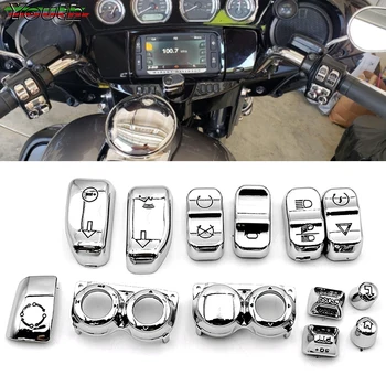 13PCS Хромирани капачки за ръчно управление на корпуса за Harley Touring Electra Street Glide FLHT / FLHX / FLHR FL trike 2014-2022 2023