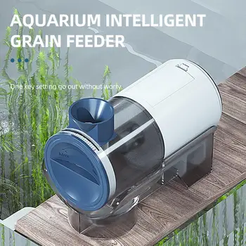 200ml Автоматично подаващо устройство за риба Голям капацитет Интелигентен двоен режим Диспенсър за храна за аквариумни риби