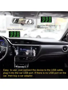 C80 цифров автомобил HUD Head Up дисплей GPS скоростомер скоростомер превишена скорост Warnin
