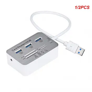 1/2PCS Мини USB хъб 3.0 Multi Hub + четец на карти COMBO Висока скорост с MS / SD / M2 / TF четец на карти 3Ports USB сплитер хъб капак за