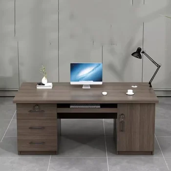 Desktop училище офис бюро чекмеджета изпълнителен луксозен съхранение щанд изготвяне офис бюро евтини Scrivania Legno мебели HDH