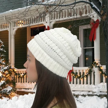 Външна топла плетена шапка - дебели меки мърляви шапки за жени мъже | за есенно и зимно облекло (B