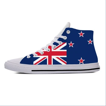 Нова Зеландия флаг високо топ маратонки мъжки жени тийнейджър ежедневни обувки бягане обувки 3D печат дишаща лека обувка