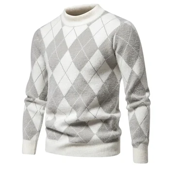 Висококачествена тенденция мъжки нови имитации на норка пуловер меки и удобни топли плетени пуловер пуловер пуловер върховете зимата