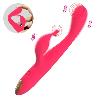 Малък заек G Spot пръст вибратори за жени Мощен вибриращ стимулатор на клитора Двойни моторни вибратори Секс магазин Вагинален масажор