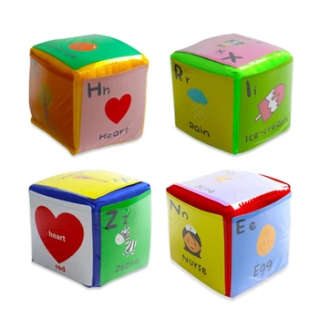 Комплект от 4 кубчета Prop джобни кубчета с карти за преподаване, пяна блок играчка дропшип