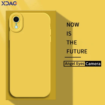 Angel Eyes течен силиконов калъф за телефон за iPhone X XR XS Max Пълен защитен мек водоустойчив мобилен капак iPhoneXR XSMax корпус