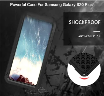 Love Mei Метален калъф за телефон за Samsung Galaxy S20 Plus Удароустойчив капак против падане на телефона Здрав калъф за броня за Galaxy S20+