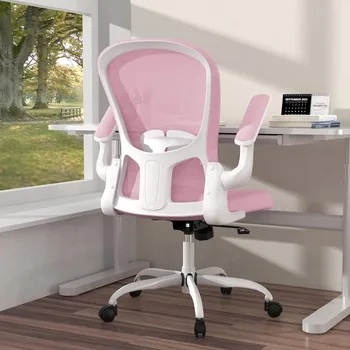  ергономичен офис стол, комфортен въртящ се домашен офис стол за задачи, дишащ мрежест стол за бюро, лумбален компютърен стол