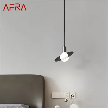 AFRA Съвременна медна висулка лампа LED класическа черна висяща светлина Шик творчески декор за домашна спалня