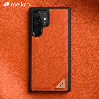 Melkco Premium калъф от естествена кожа за Samsung Galaxy S22 Ultra Plus + 5G калъфи луксозна мода крава бизнес телефон капак