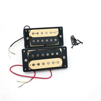 2Pcs електрическа китара пикапи 50/52 зебра изправени Humbucker двойна намотка електрическа китара пикапи