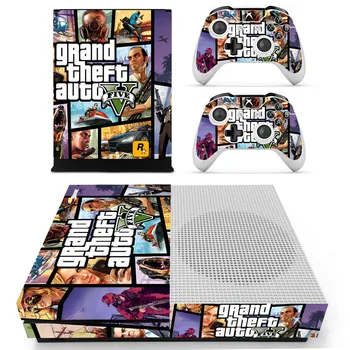Grand Theft Auto V GTA 5 Skin стикер Decal Cover за Xbox One S Slim конзола и 2 контролера кожи винил