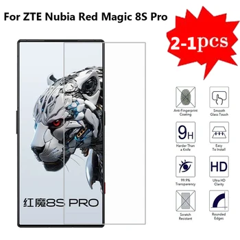 2-1PCS 9H закалено стъкло за ZTE Nubia Red Magic 8S Pro NX729J защитно стъкло за ZTE Nubia Red Magic 8S Pro + екран протектор