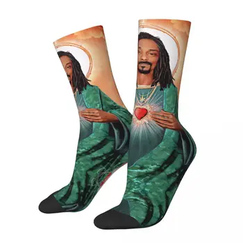 Saint Jesus Snoop Dogg Унисекс чорапи Работещи 3D печат Щастливи чорапи Уличен стил Луд чорап